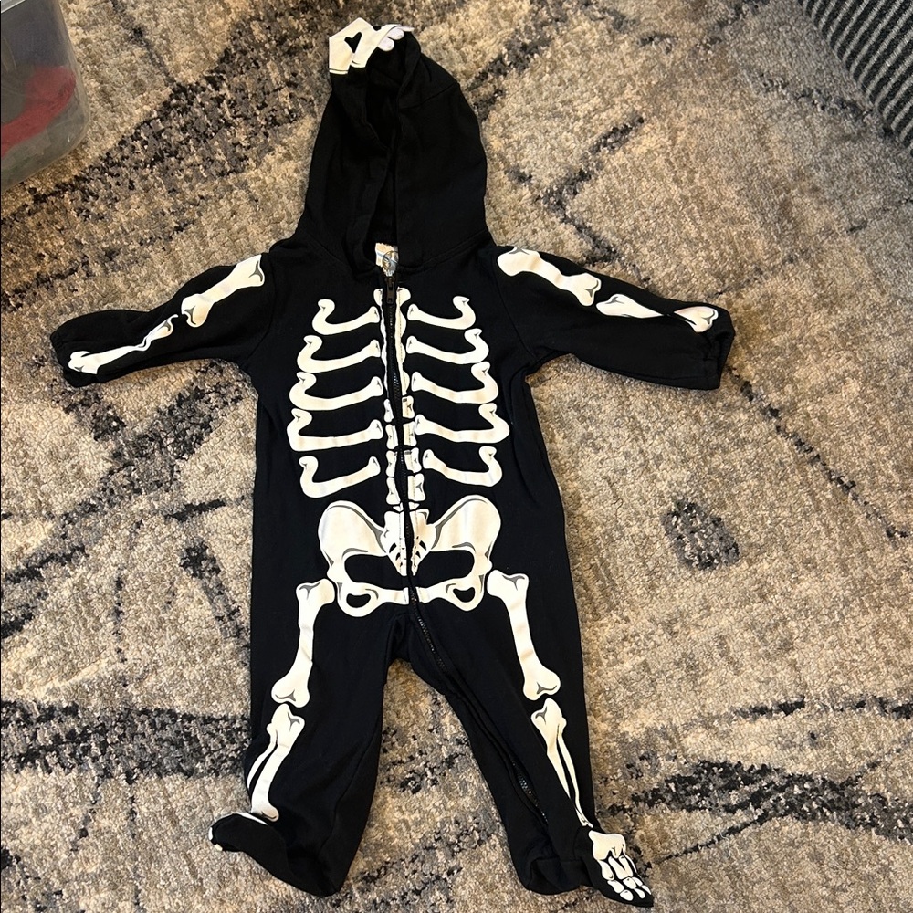 Skeleton Print Baby Onesie